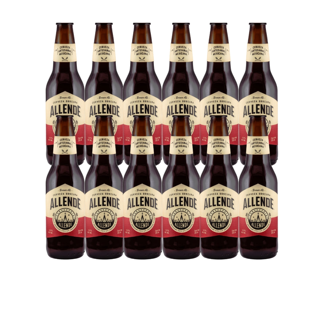 Pack de 12 brown ale cerveza artesanal Allende
