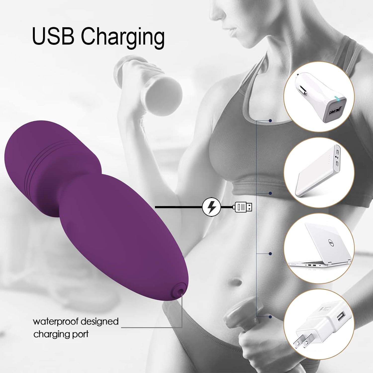 Juguete Sexual Vibrador con 10 Niveles, Carga USB.