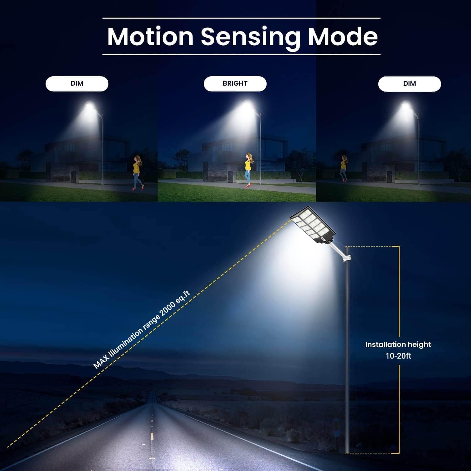 Luz solar de calle 800 W para exteriores