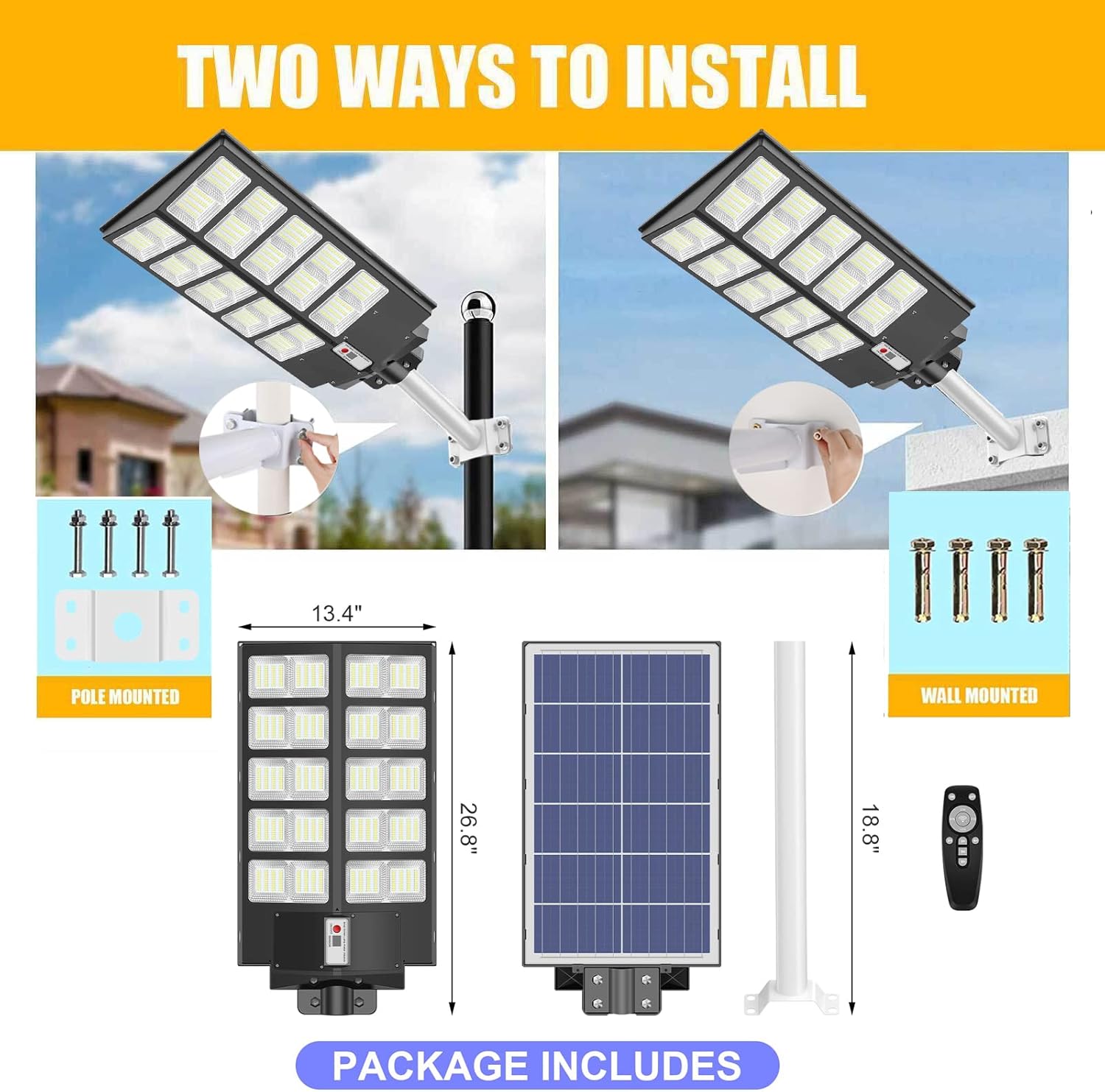 Luz solar de calle 800 W para exteriores