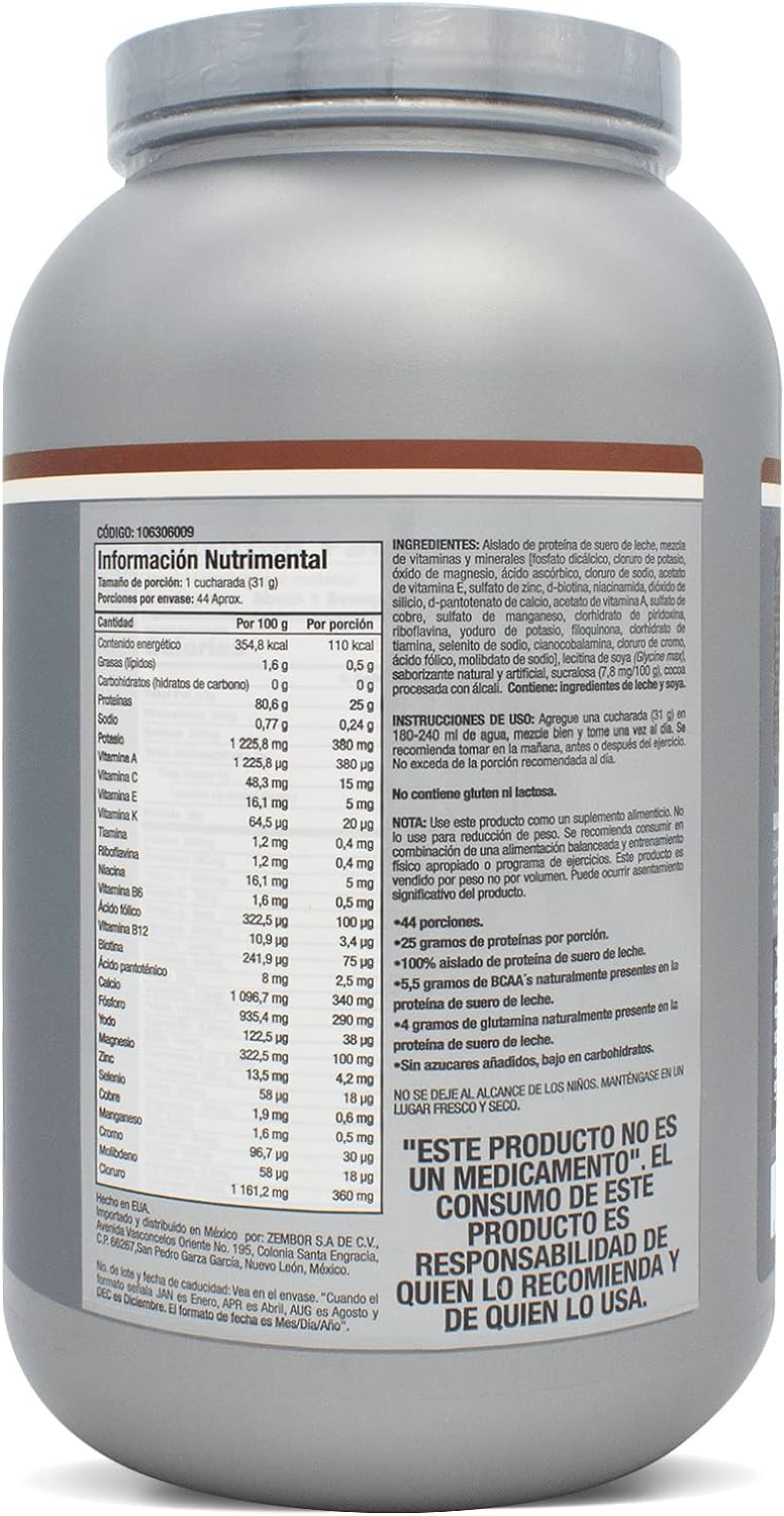 ISOPURE Zero Carb, Proteína Whey, Sabor Galletas Con Crema, 3 Libras