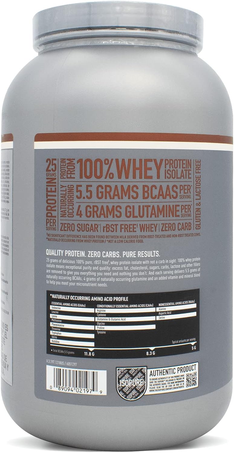 ISOPURE Zero Carb, Proteína Whey, Sabor Galletas Con Crema, 3 Libras