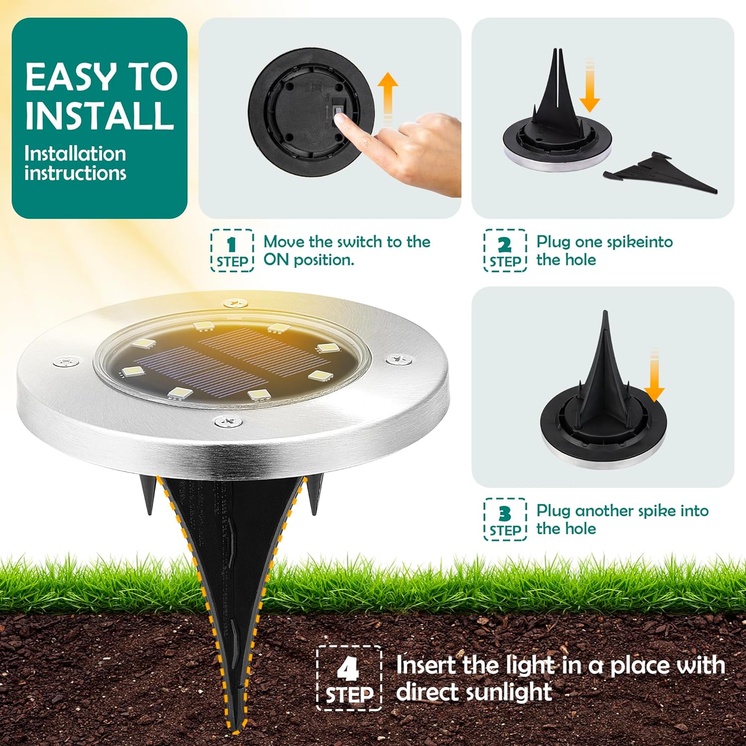 paquete de 16 luces solares para exteriores