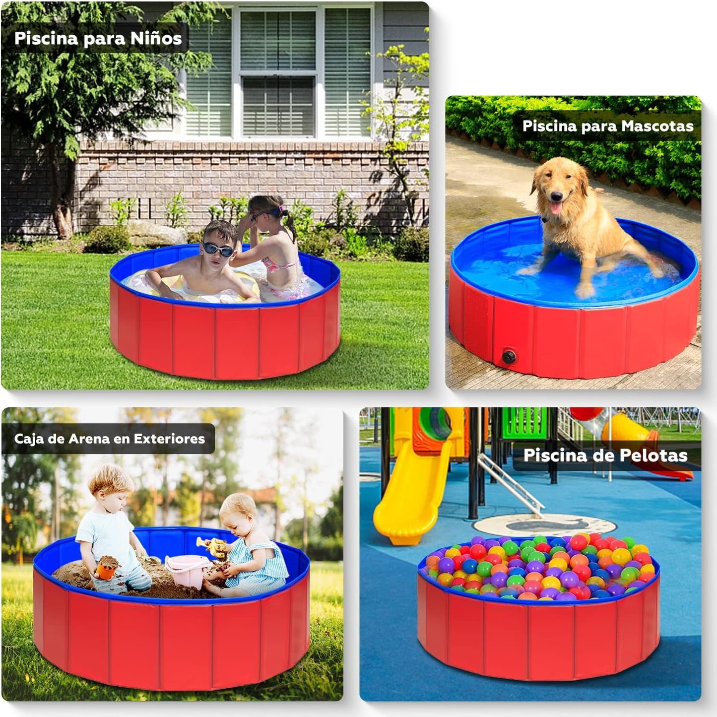 Alberca plegable multifunción para perros, mascotas y niños