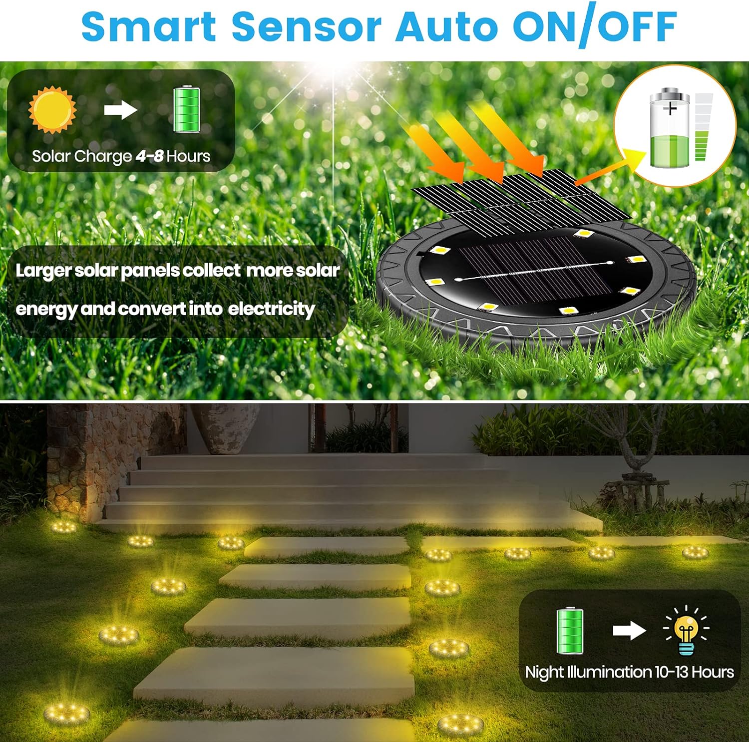 Luces solares para exteriores paquete de 8