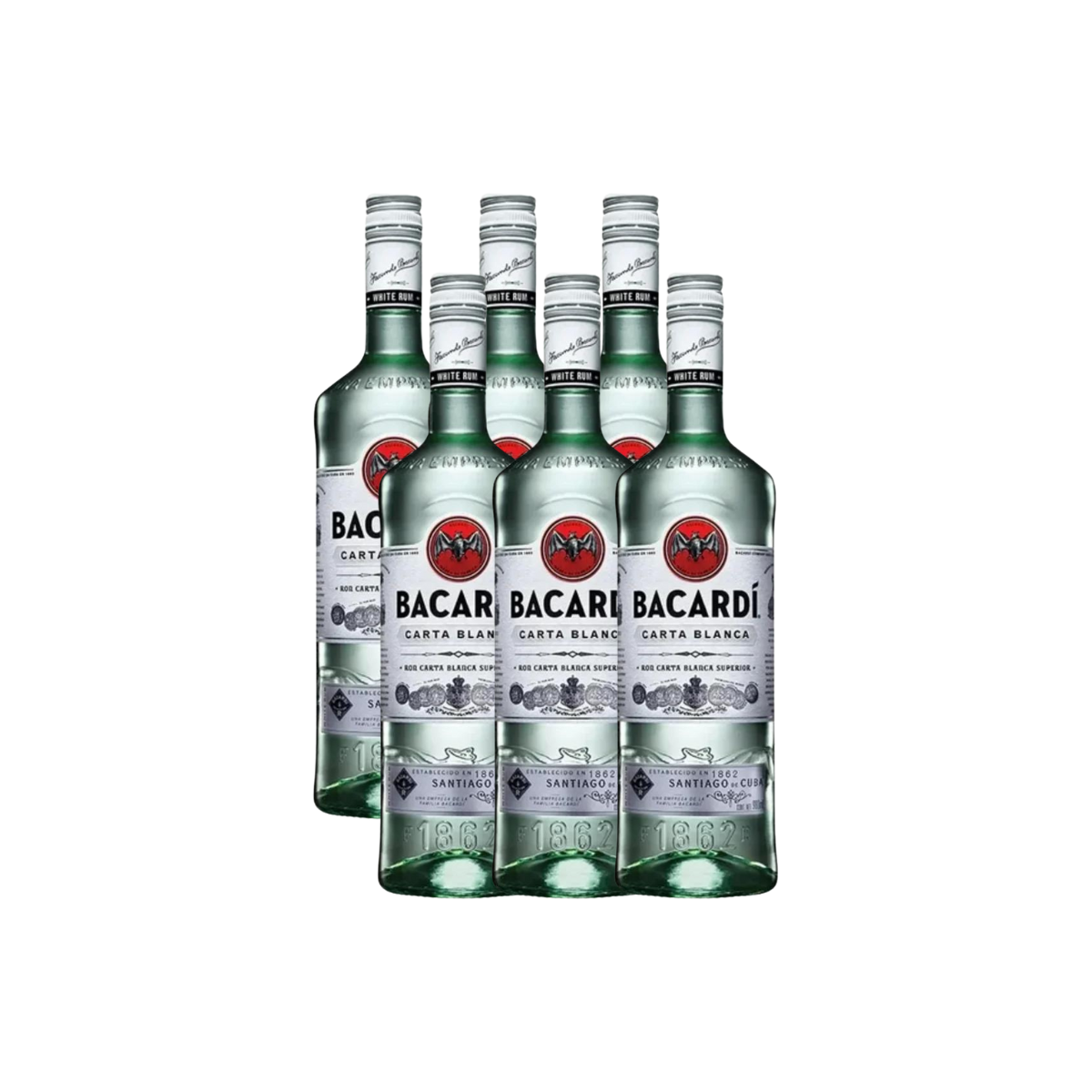 Paquete de 6 Ron Bacardi Blanco 700 ml