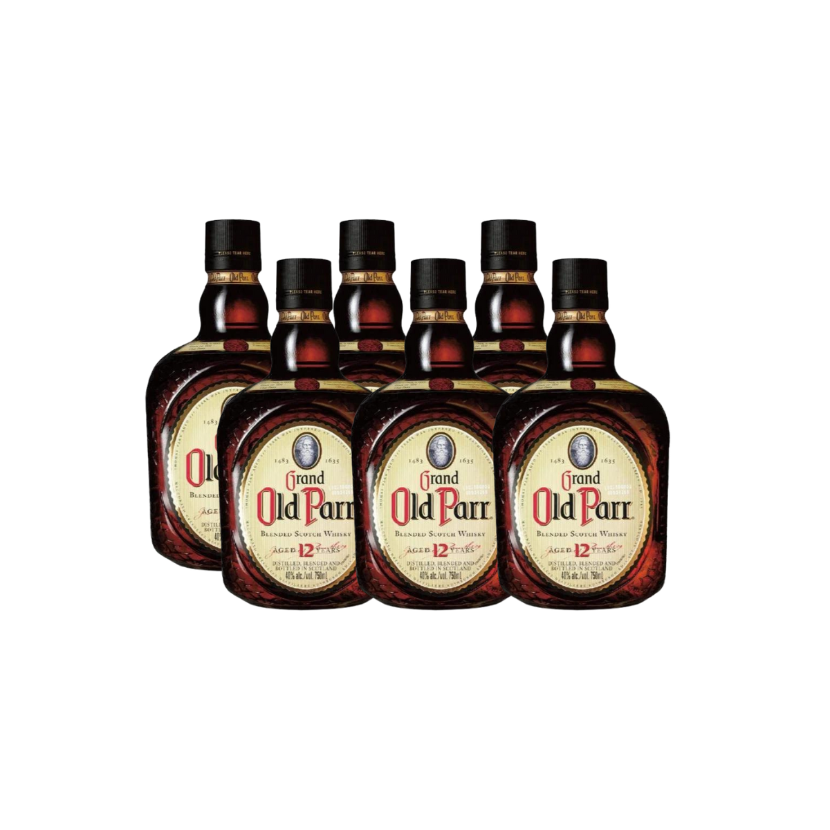 Paquete de 6 Whiskey Grand Old Parr 750ML