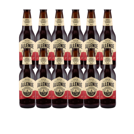 Pack de 12 brown ale cerveza artesanal Allende