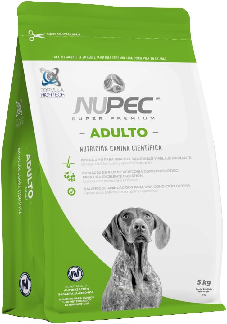 Nupec Comida para Perros, Adulto, Sabor a Carne, 5 kg