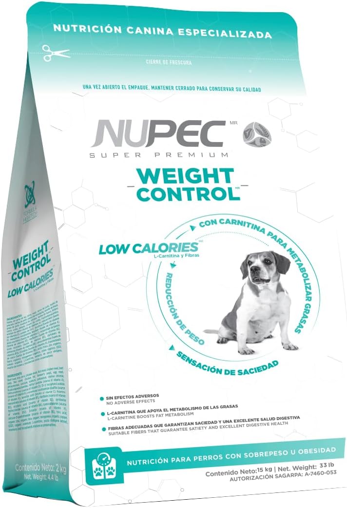 Nupec Comida para Perros Weight Control, Sabor a Carne, 15 kg