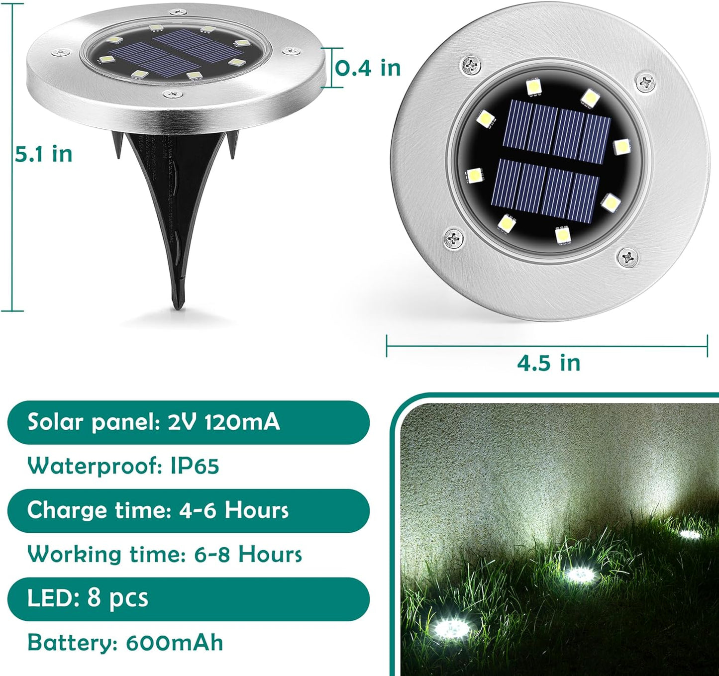 paquete de 16 luces solares para exteriores