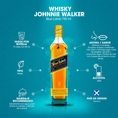 Paquete de 6 Whisky Blue Label 1L