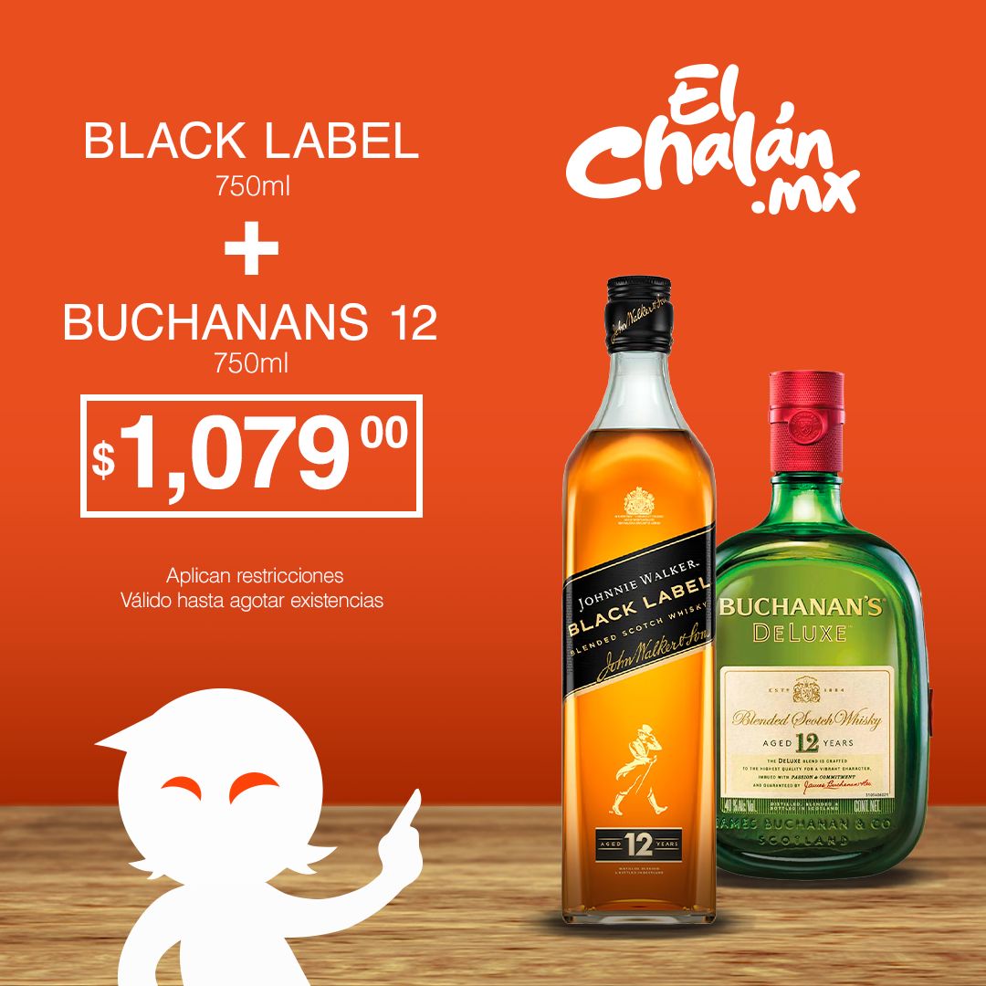 Kit Black Label 750ml + Buchanans 12